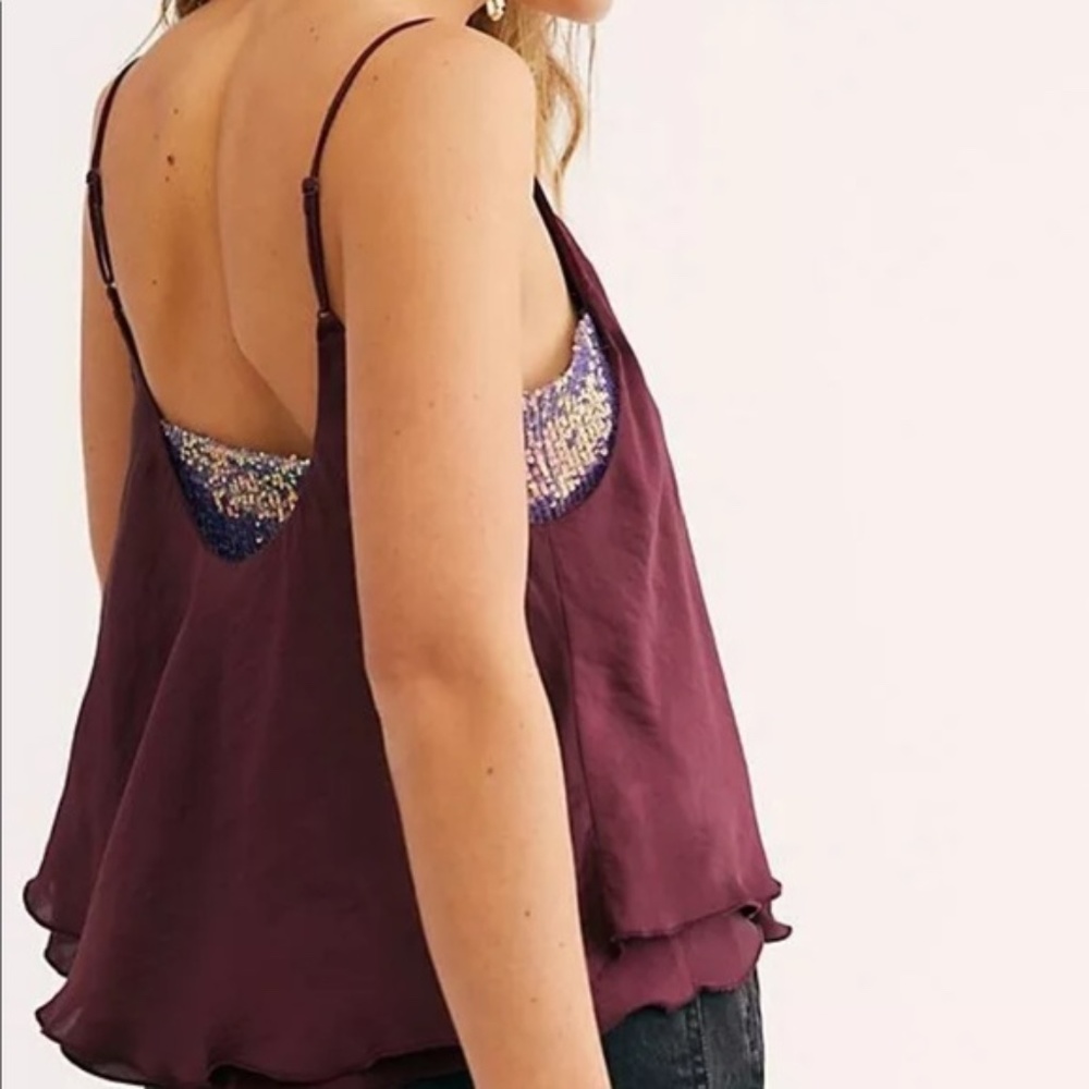 Free People Turn It On Cami Vetiver Bloom NWT - Picture 2 of 3